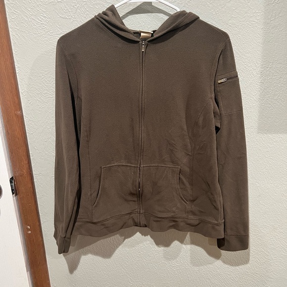 L.L. Bean Tops - L.L. Bean Brown Women’s Full Zip Hoodie Size M Super Soft Hoodie EUC Zip Pocket